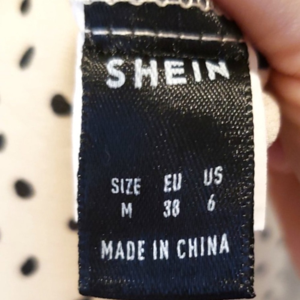 Shein Cream Black Polka Dot Top - Picture 8 of 9